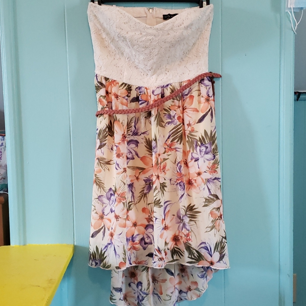 Tropical Strapless Dress